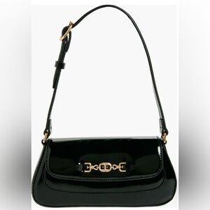 NWT Sam Edelman Black Patent Leather Shoulder Bag | Adjustable length